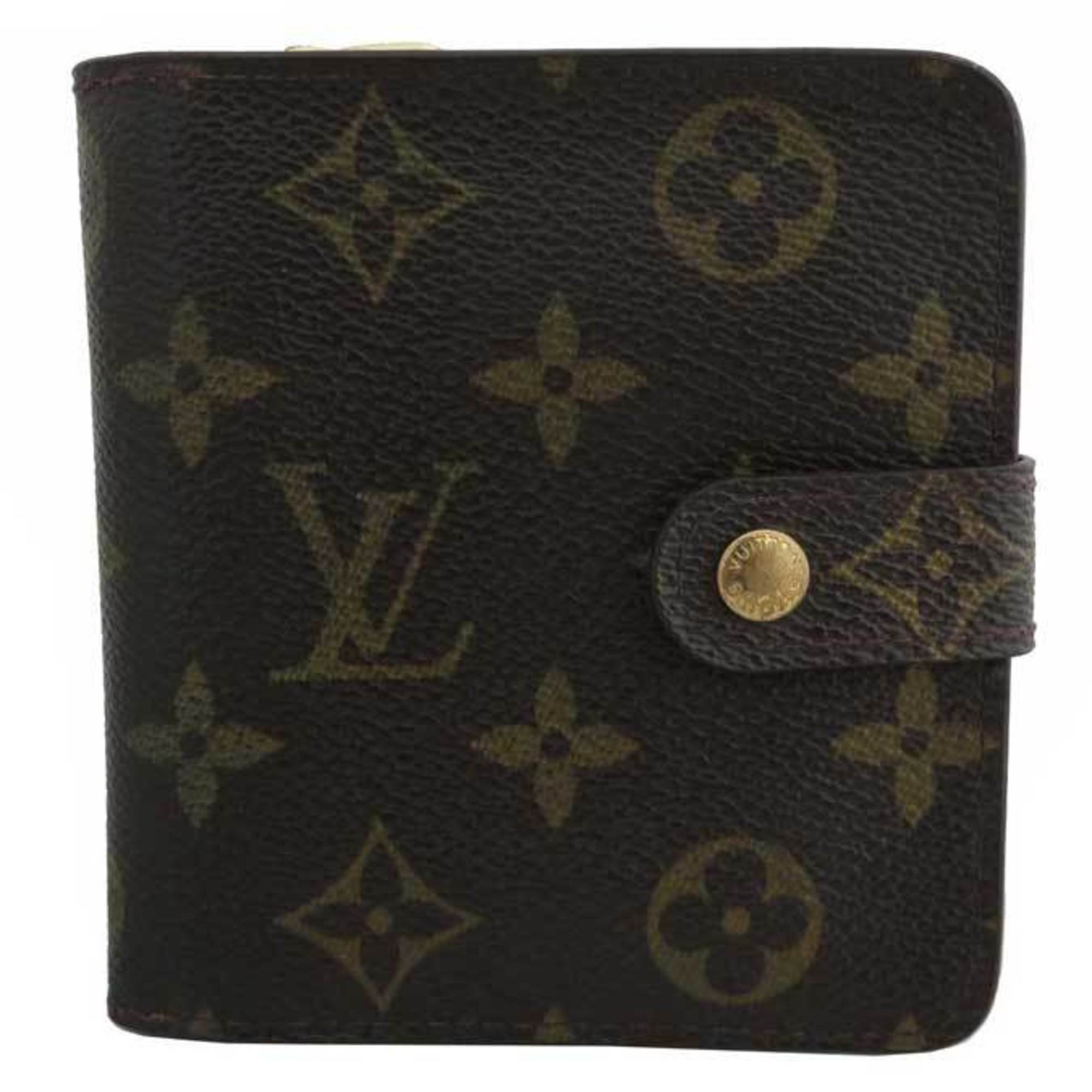 Louis Vuitton Wallet Monogram Zip Brown Canvas Bi-Fold Women's Men's M61667